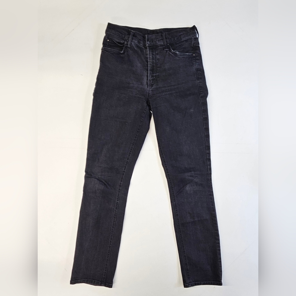 Mother Jeans Womens 27 Black The Mid Rise Dazzler Ankle Not Guilty Stretch Denim